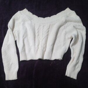 Beige Off-the-Shoulder Sweater